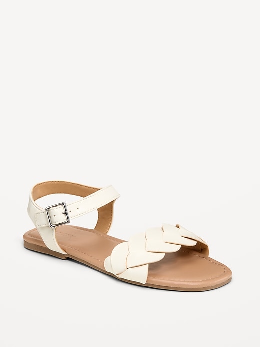 Image number 1 showing, Faux-Leather Braided-Strap Sandals for Girls