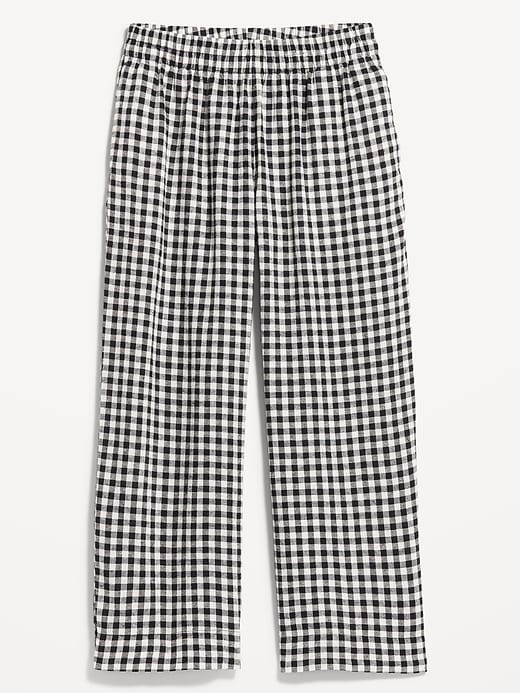 Image number 3 showing, High-Waisted Linen-Blend Straight-Leg Pants