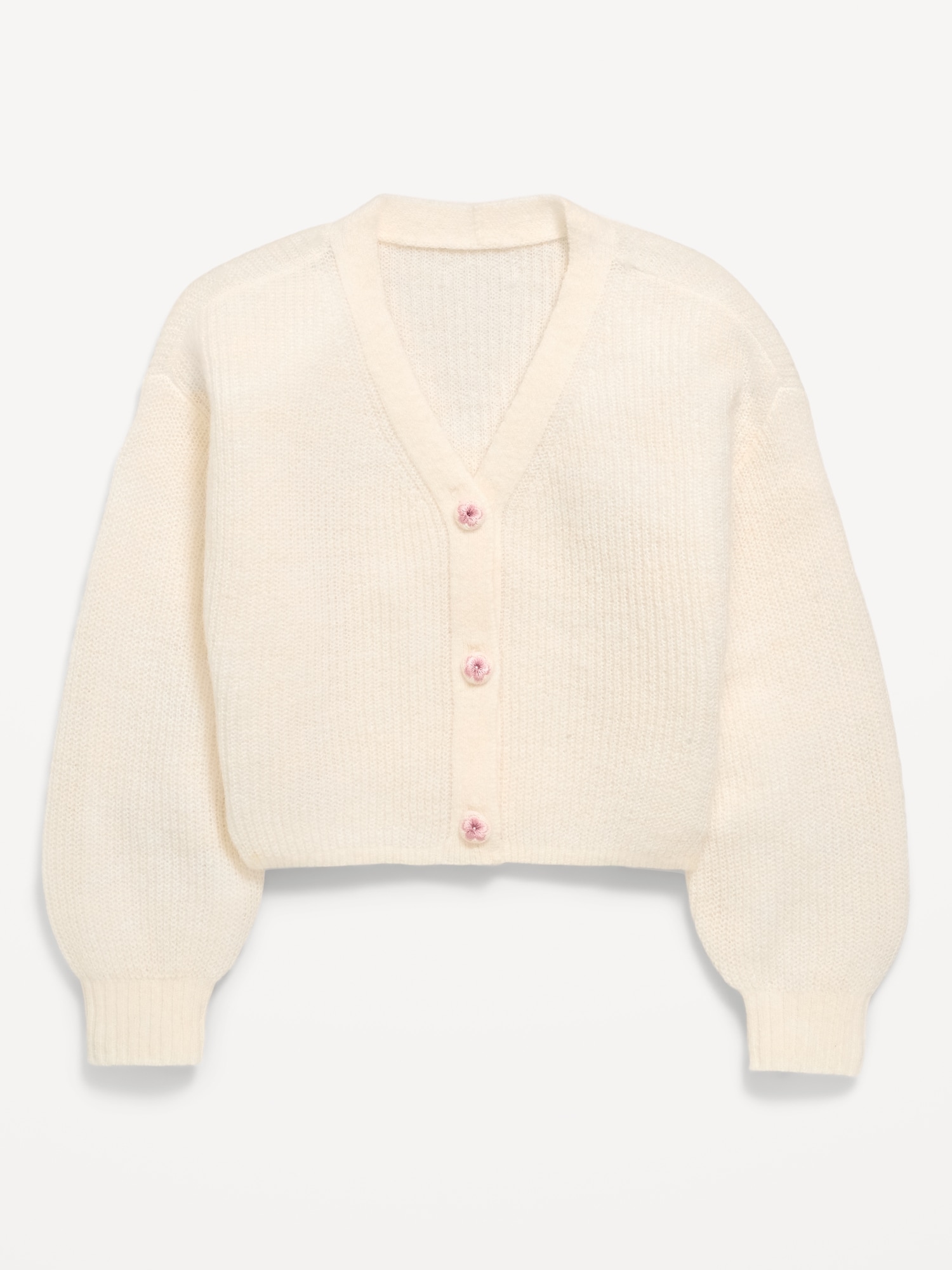 Button-Front Cardigan Sweater for Girls