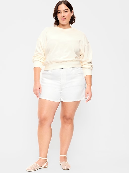 Image number 7 showing, High-Waisted Wow Jean Shorts -- 4-inch inseam