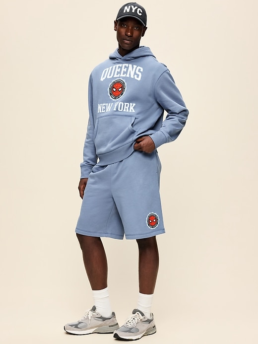 Image number 1 showing, Old Navy x Marvel Spider-Man Baggy Sweat Shorts -- 10-inch inseam for Men