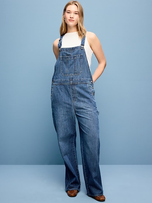 Image number 2 showing, Baggy Wide-Leg Overalls