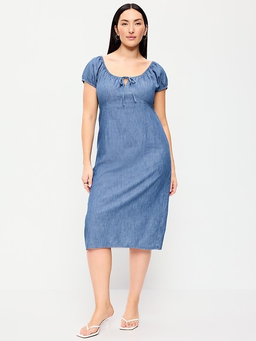 Image number 7 showing, Short-Sleeve Scoop-Neck Midi Dress