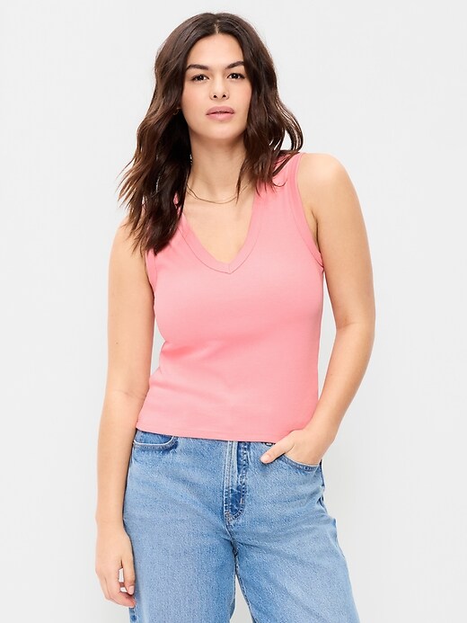 Image number 5 showing, Snug Crop V-Neck Tank Top
