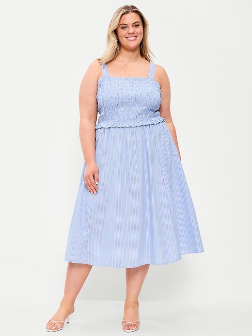 Image number 6 showing, Fit & Flare Smocked-Bodice Midi Dress