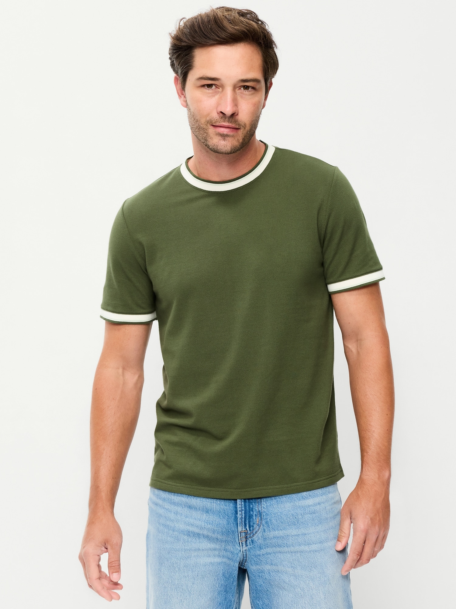 Image number 1 showing, Crew-Neck Pique T-Shirt