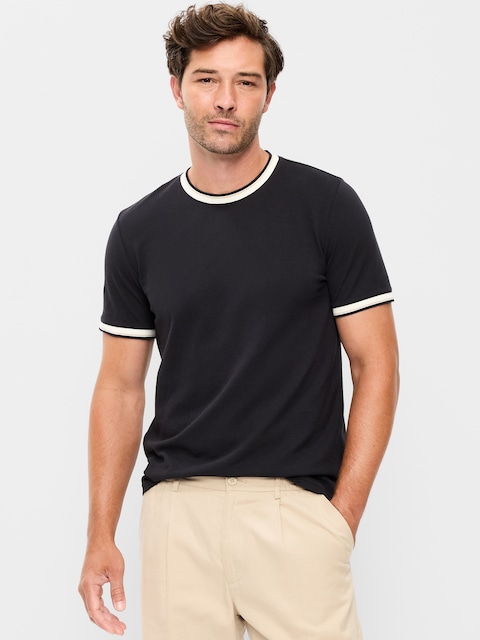 Crew-Neck Pique T-Shirt