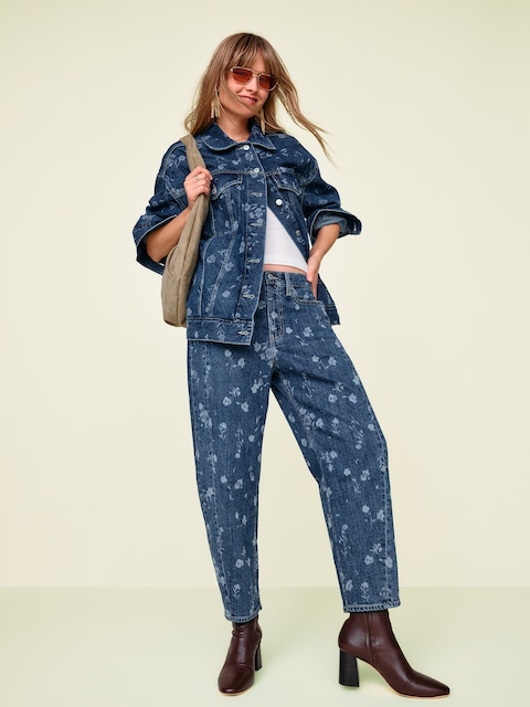 High-Waisted Barrel Ankle Jeans