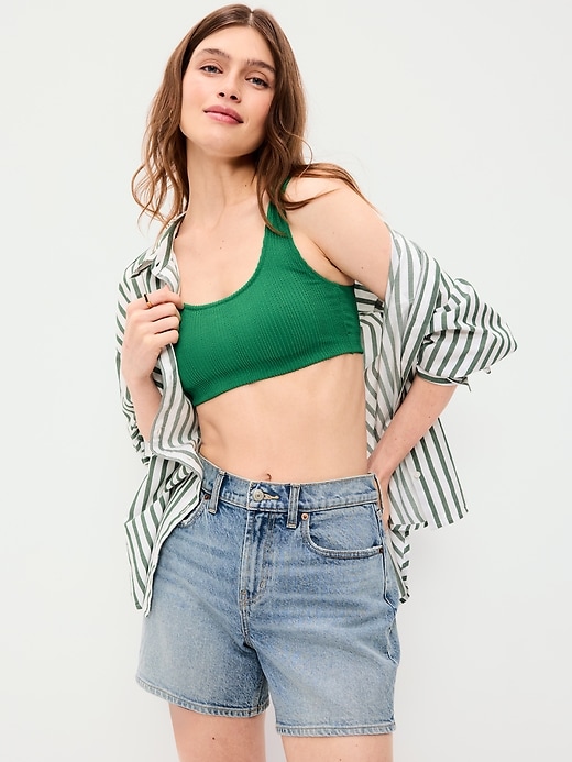 Image number 3 showing, Ribbed Scoop-Neck Swim Top