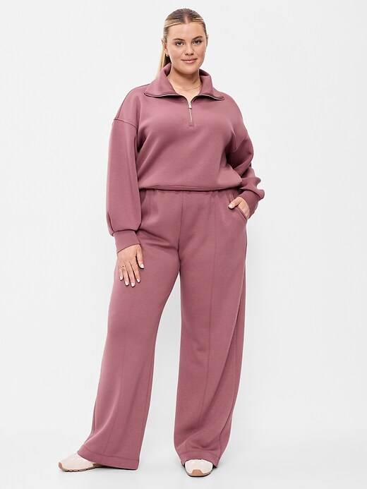 Image number 5 showing, High-Waisted Bounce Fleece Wide-Leg Sweatpants