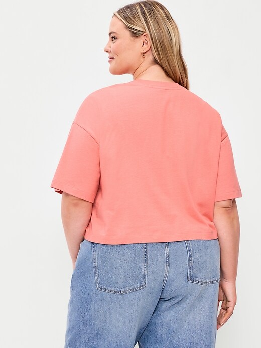 Image number 8 showing, Vintage Crew-Neck Oversized Crop T-Shirt