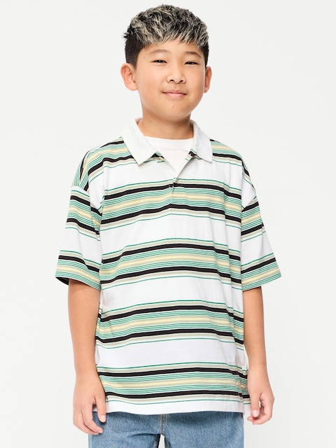 Oversized Striped Polo Shirt for Boys