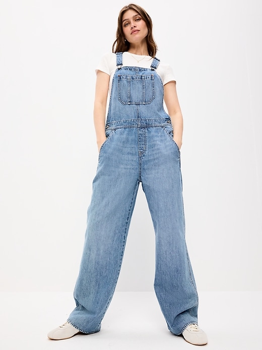 Image number 3 showing, Baggy Wide-Leg Overalls