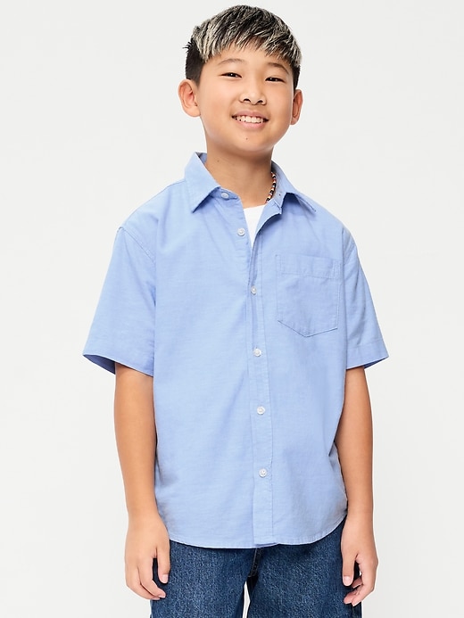 Image number 1 showing, Short-Sleeve Pocket Oxford Shirt for Boys
