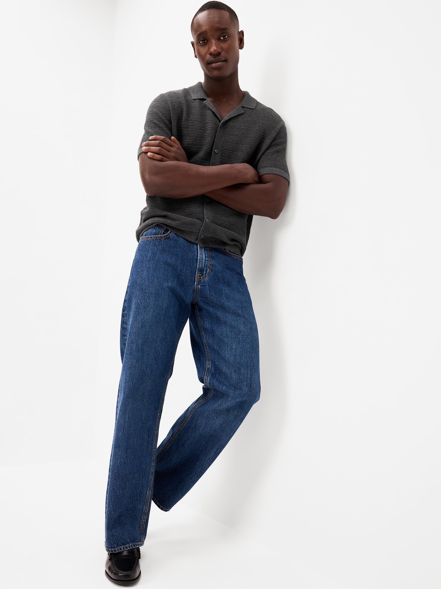 Short-Sleeve Sweater Shirt