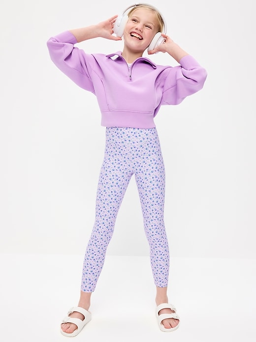 Image number 3 showing, High-Waisted PowerSoft 7/8-Length Leggings for Girls