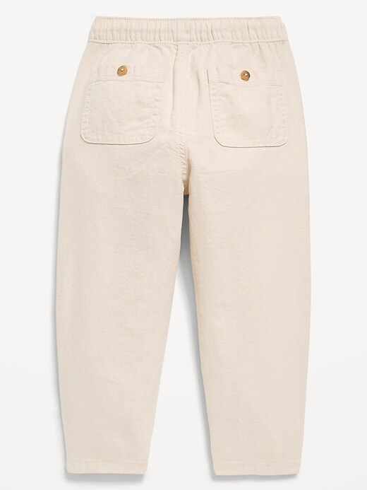 Image number 3 showing, Pull-On Barrel-Leg Linen-Blend Pants for Toddler Boys