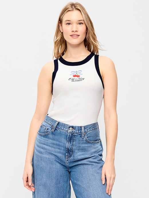 Image number 6 showing, Snug Ribbed Crop Tank Top