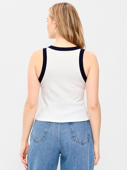 Image number 7 showing, Snug Ribbed Crop Tank Top