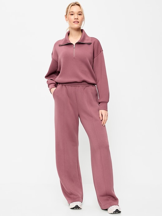 Image number 2 showing, High-Waisted Bounce Fleece Wide-Leg Sweatpants