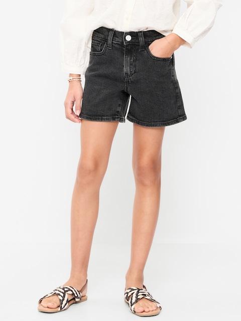 High-Waisted Jean Midi Shorts for Girls