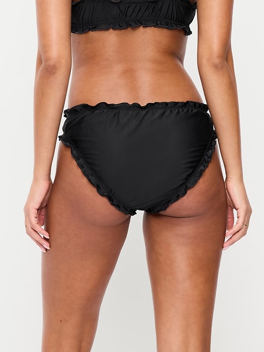 Image number 2 showing, Mid-Rise Ruffle Trim Swim Bottoms