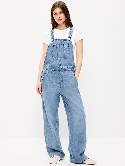 Image number 1 showing, Baggy Wide-Leg Overalls