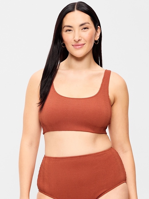 Image number 5 showing, Ribbed Scoop-Neck Swim Top