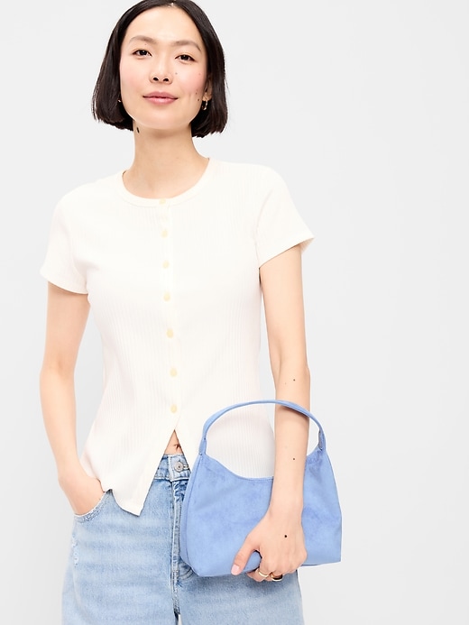 Image number 2 showing, Faux-Suede Mini Hobo Bag