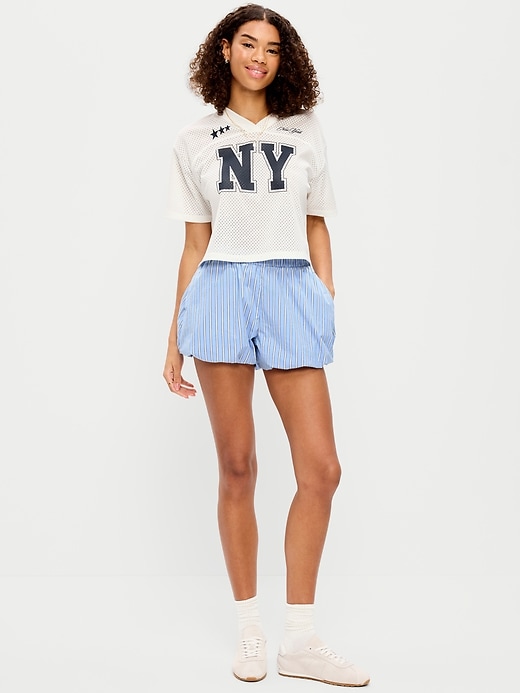 Image number 1 showing, Poplin Bubble Hem Shorts