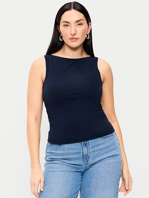 Image number 5 showing, Hug Double-Layer Boat-Neck Top