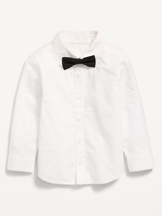 Image number 1 showing, Long-Sleeve Bow-Tie Poplin Shirt for Toddler Boys