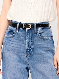 Image number 2 showing, Classic Slim Faux-Leather Belt