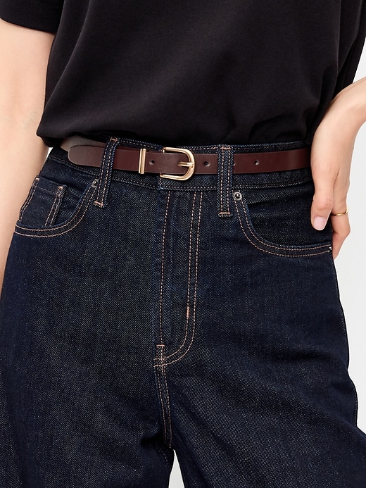 Image number 2 showing, Classic Slim Faux-Leather Belt