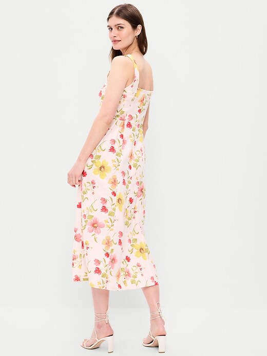 Image number 2 showing, Fit & Flare Sleeveless Linen-Blend Midi Dress