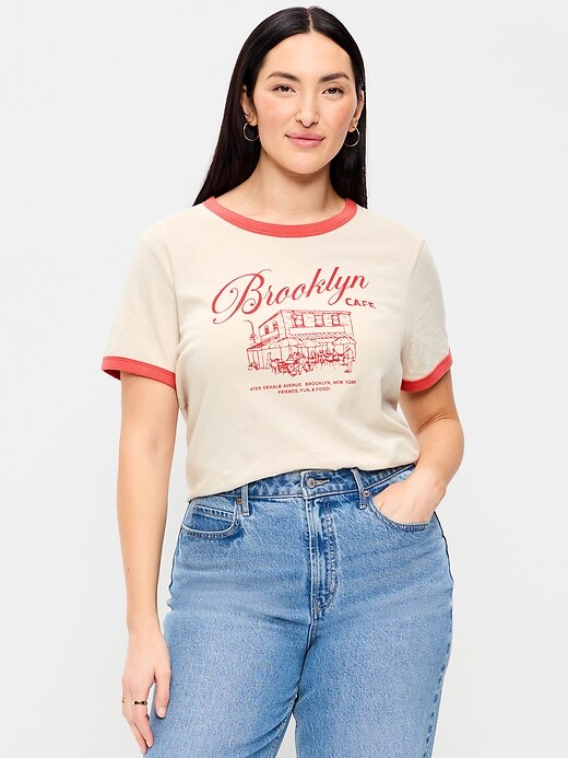 Image number 6 showing, EveryWear Crew-Neck Graphic Ringer T-Shirt