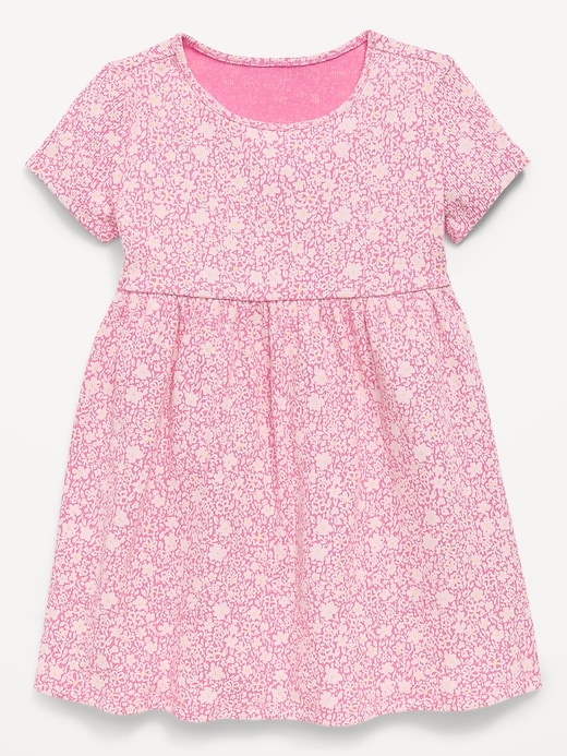 Image number 1 showing, Printed Short-Sleeve Ribbed Dress for Toddler Girls