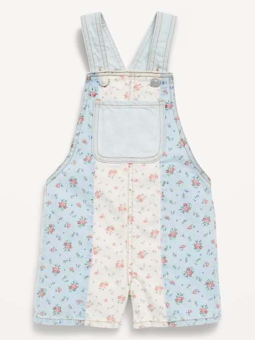 Image number 2 showing, Printed Baggy Denim Shortalls for Toddler Girls