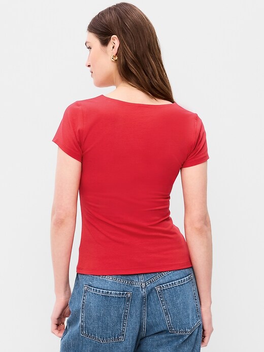 Image number 2 showing, Hug Double-Layer Scoop-Neck Top