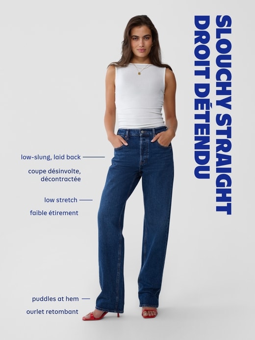 Image number 5 showing, Low-Rise Slouchy Straight Jeans