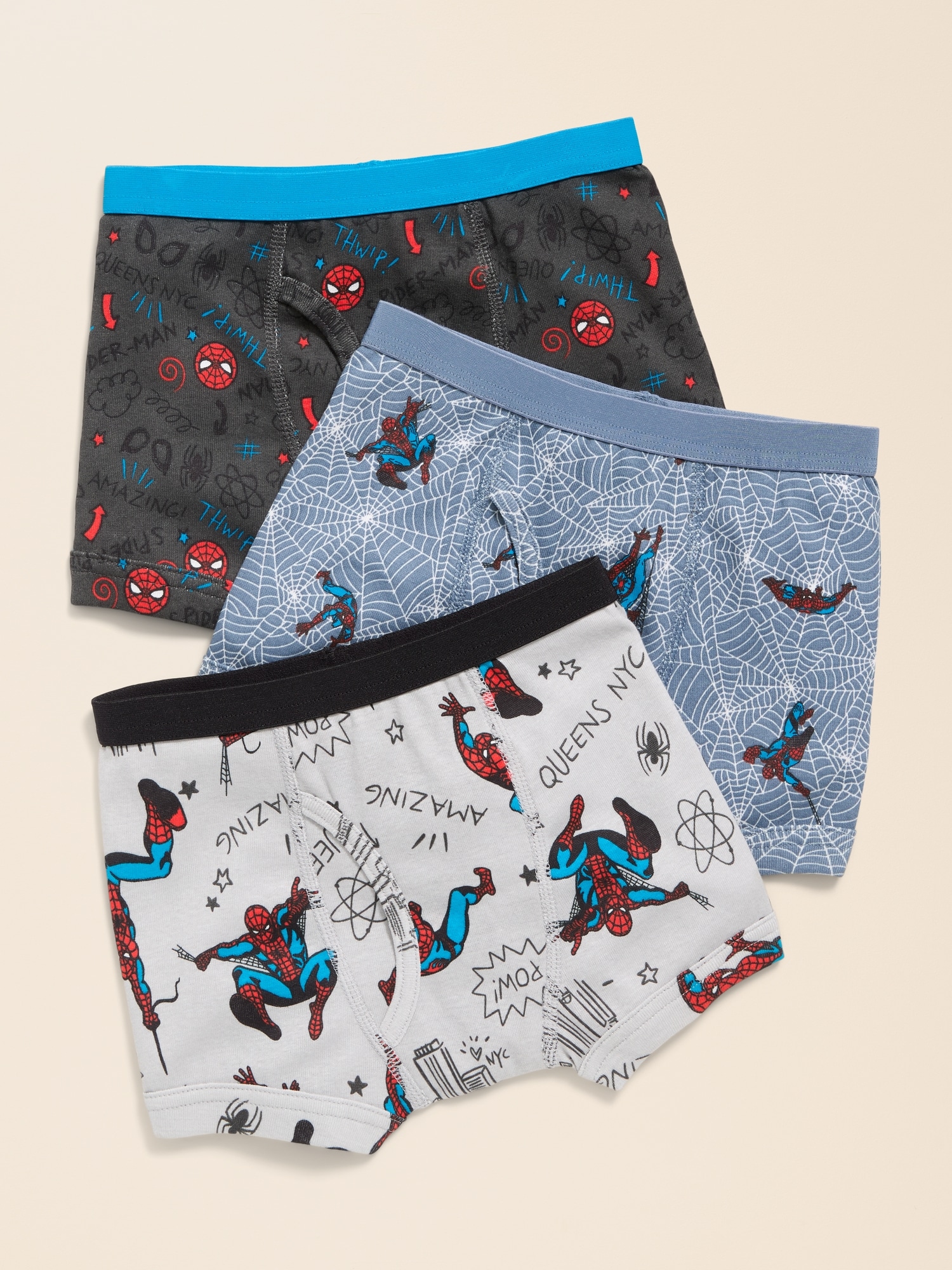 Old Navy x Marvel Spider-Man Boxer-Briefs Underwear 3-Pack for Toddler Boys
