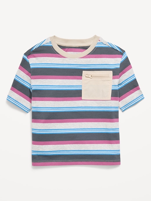 Image number 1 showing, Oversized Short-Sleeve Utility Pocket T-Shirt for Toddler Boys