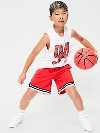 Image number 1 showing, Knee Length Mesh Basketball Shorts for Boys