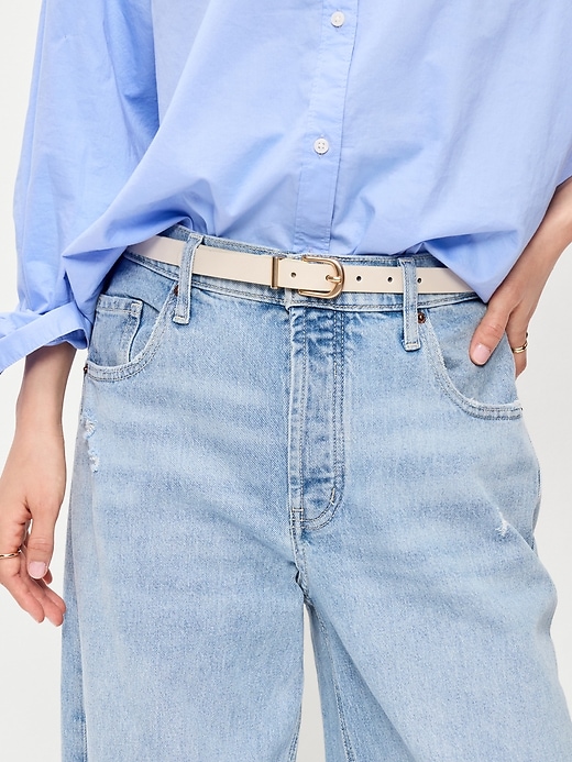 Image number 2 showing, Classic Slim Faux-Leather Belt