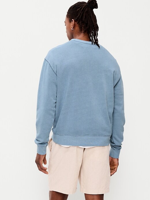 L'image numéro 2 présente Chandail ample ras du cou en coton ouaté prélavé