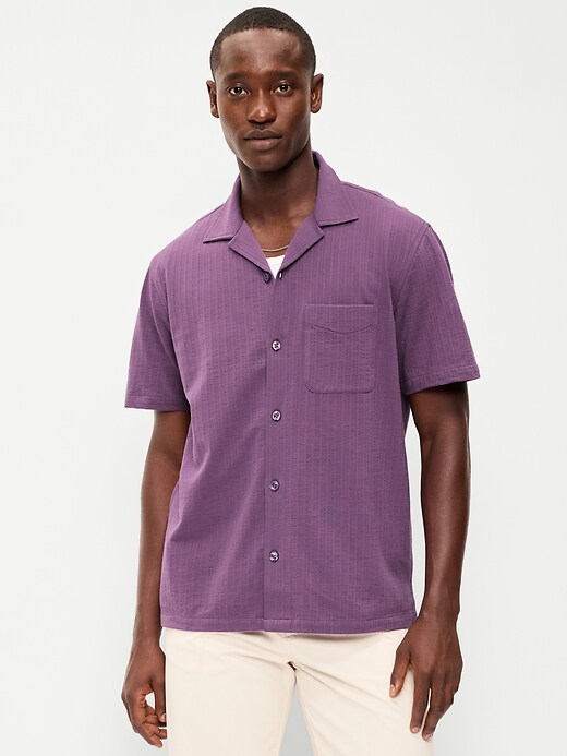 Image number 1 showing, Short-Sleeve Textured Camp Shirt