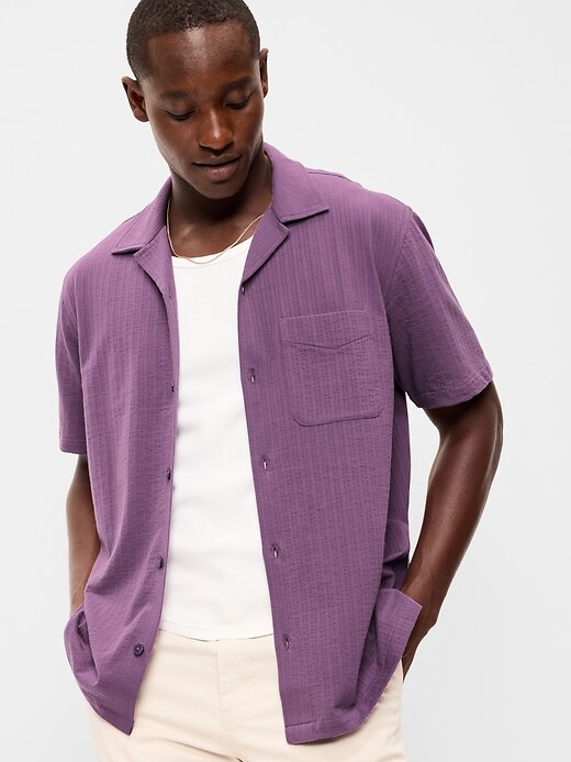 Image number 3 showing, Short-Sleeve Textured Camp Shirt