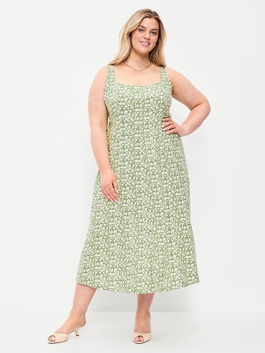 Image number 7 showing, Fit & Flare Sleeveless Linen-Blend Midi Dress