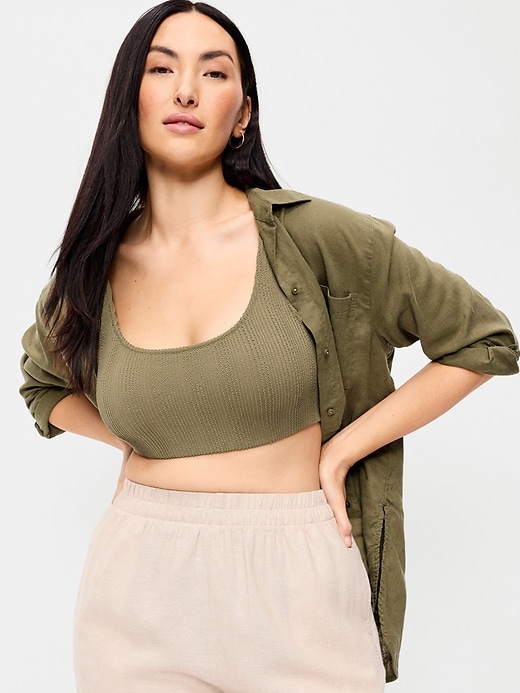 Image number 3 showing, Ribbed Scoop-Neck Swim Top