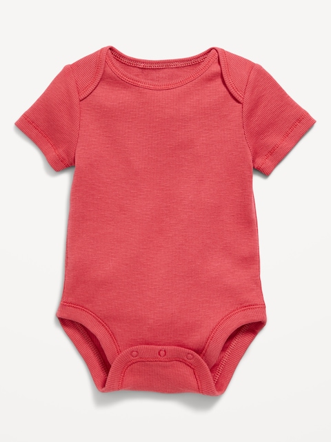 Short-Sleeve Textured Ribbed Bodysuit for Baby